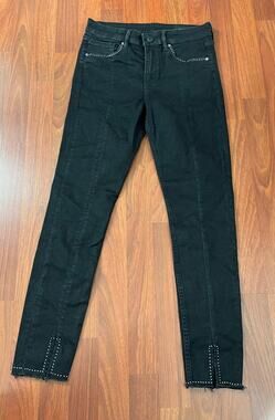 AllSaints Miller Studded Black Skinny Jeans Women's Medium